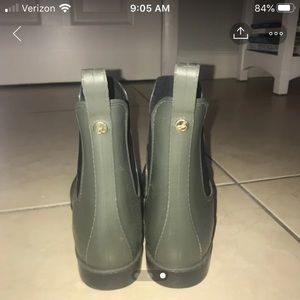 Olive green rain boots size 7.5